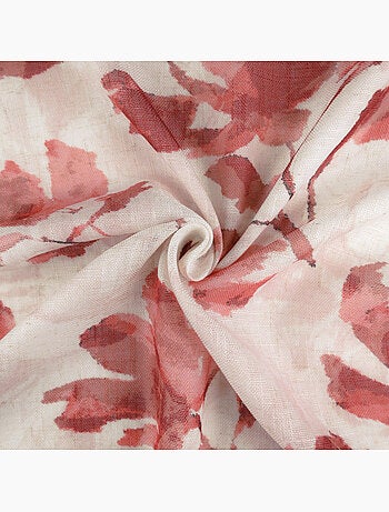 Voilage poly-lin imprimé à motif floral avec œillets