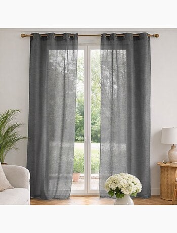 Voilage poly-lin uni fluide