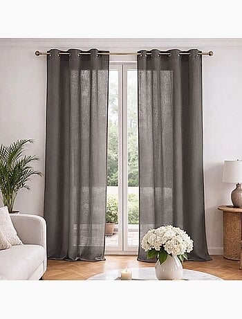 Voilage poly-lin uni fluide