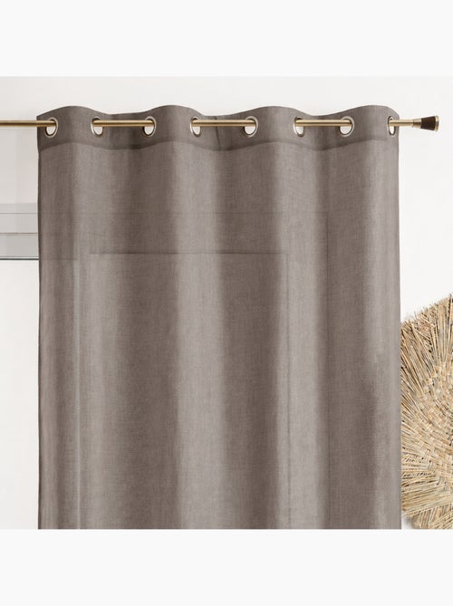 Voilage poly-lin uni  fluide - Kiabi