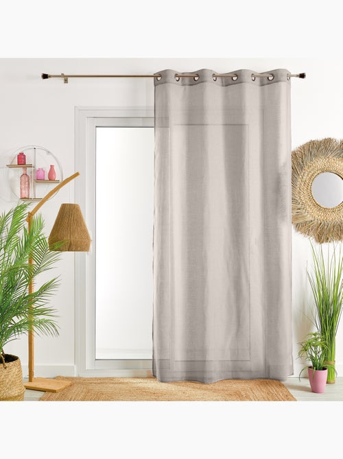 Voilage poly-lin uni  fluide - Kiabi