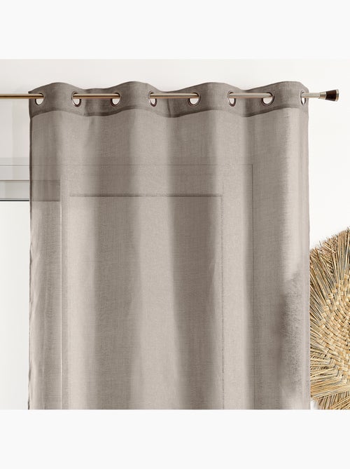 Voilage poly-lin uni  fluide - Kiabi