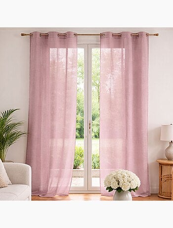 Voilage poly-lin uni fluide