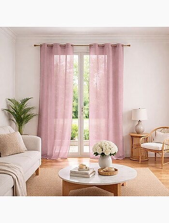 Voilage poly-lin uni fluide