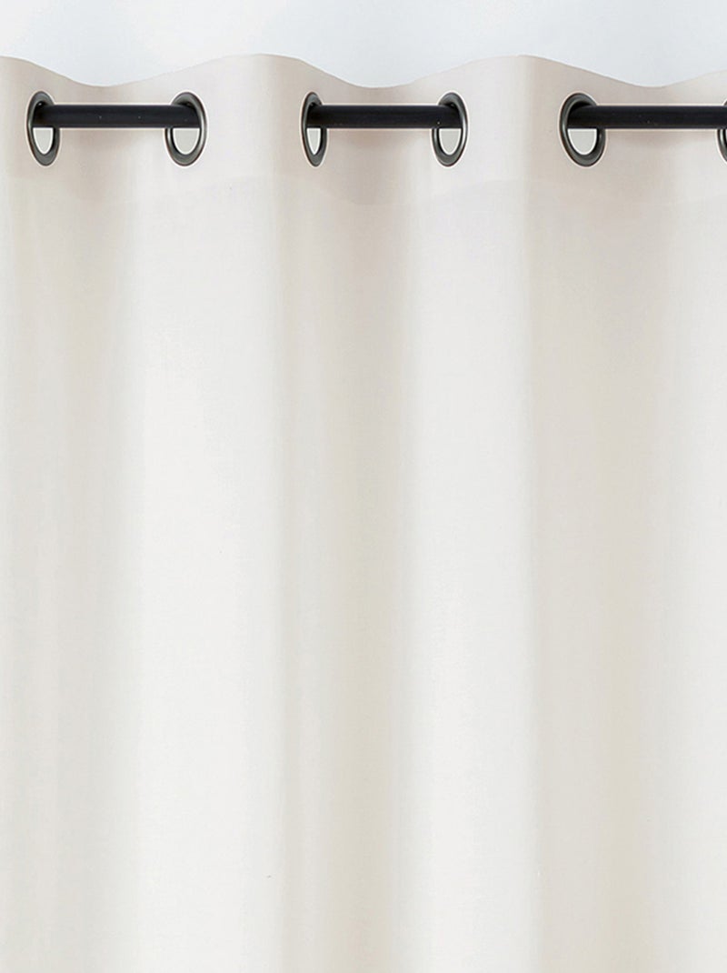 Voilage polycoton toucher doux et souple Ecru - Kiabi