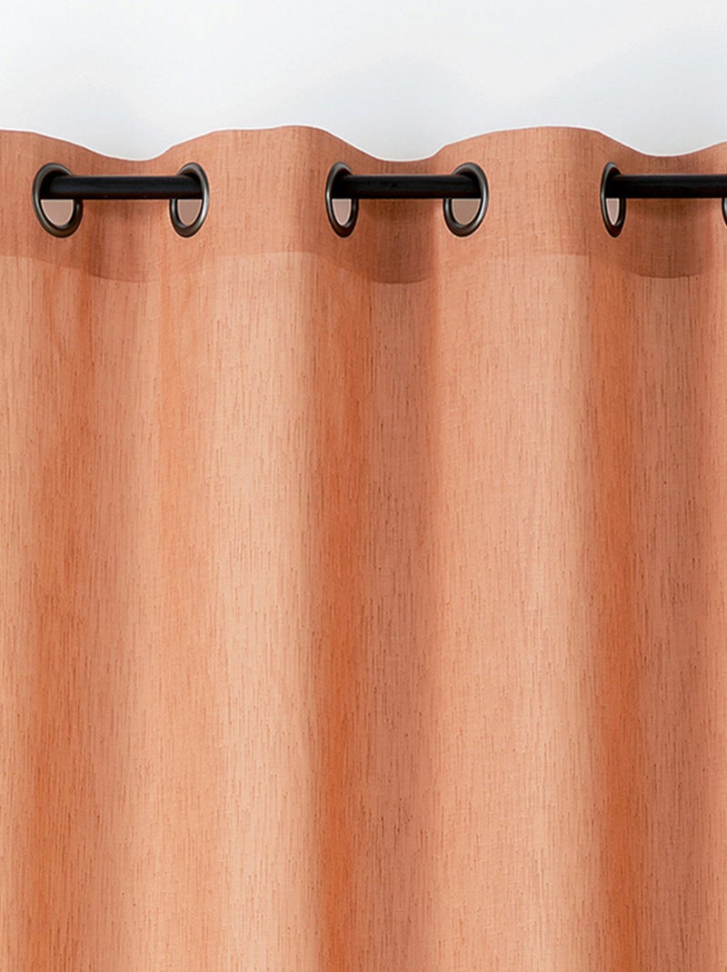 Voilage polycoton toucher doux et souple Marron tabac - Kiabi