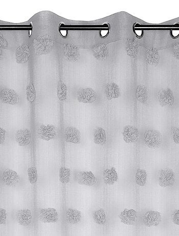 Voilage pompons brodés