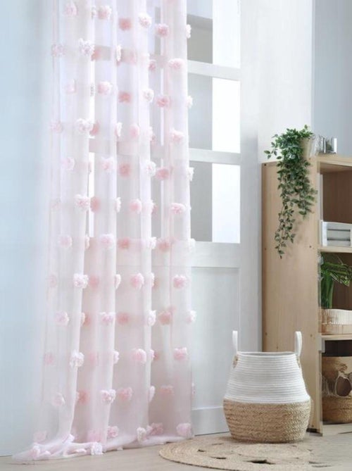 Voilage pompons brodés - Kiabi
