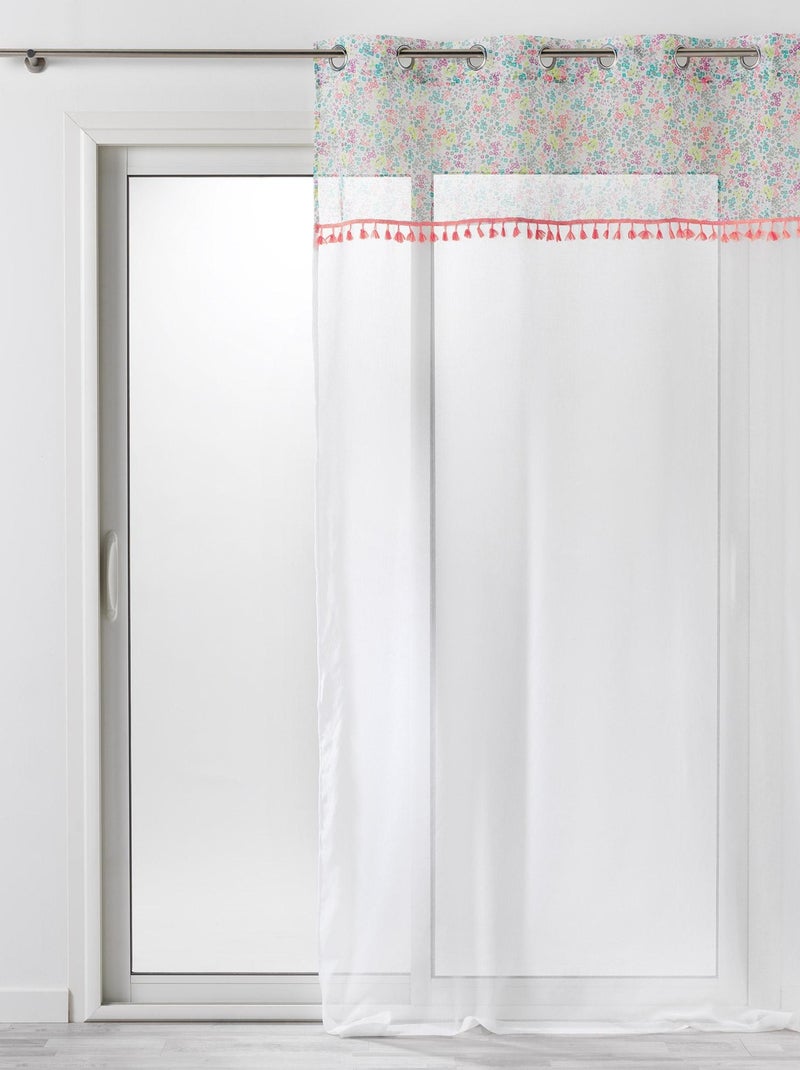 Voilage pompons Fresh liberty Blanc - Kiabi