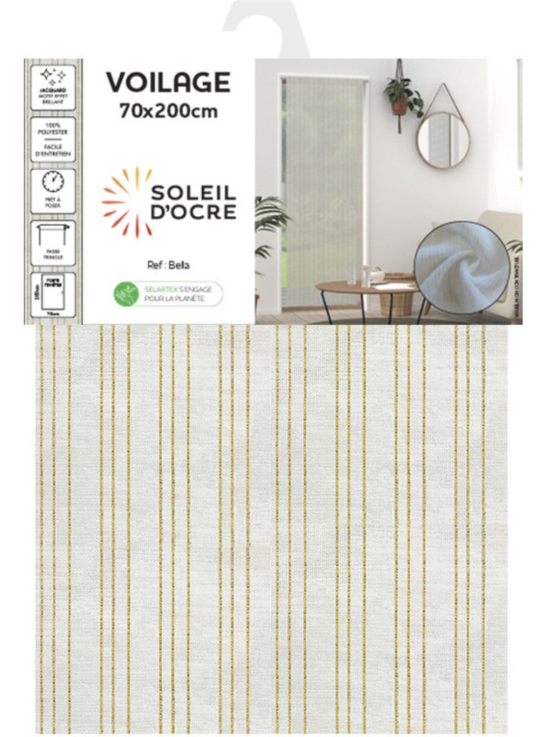 Voilage porte-fenêtre BELLA, par Soleil d'ocre Blanc Doré - Kiabi