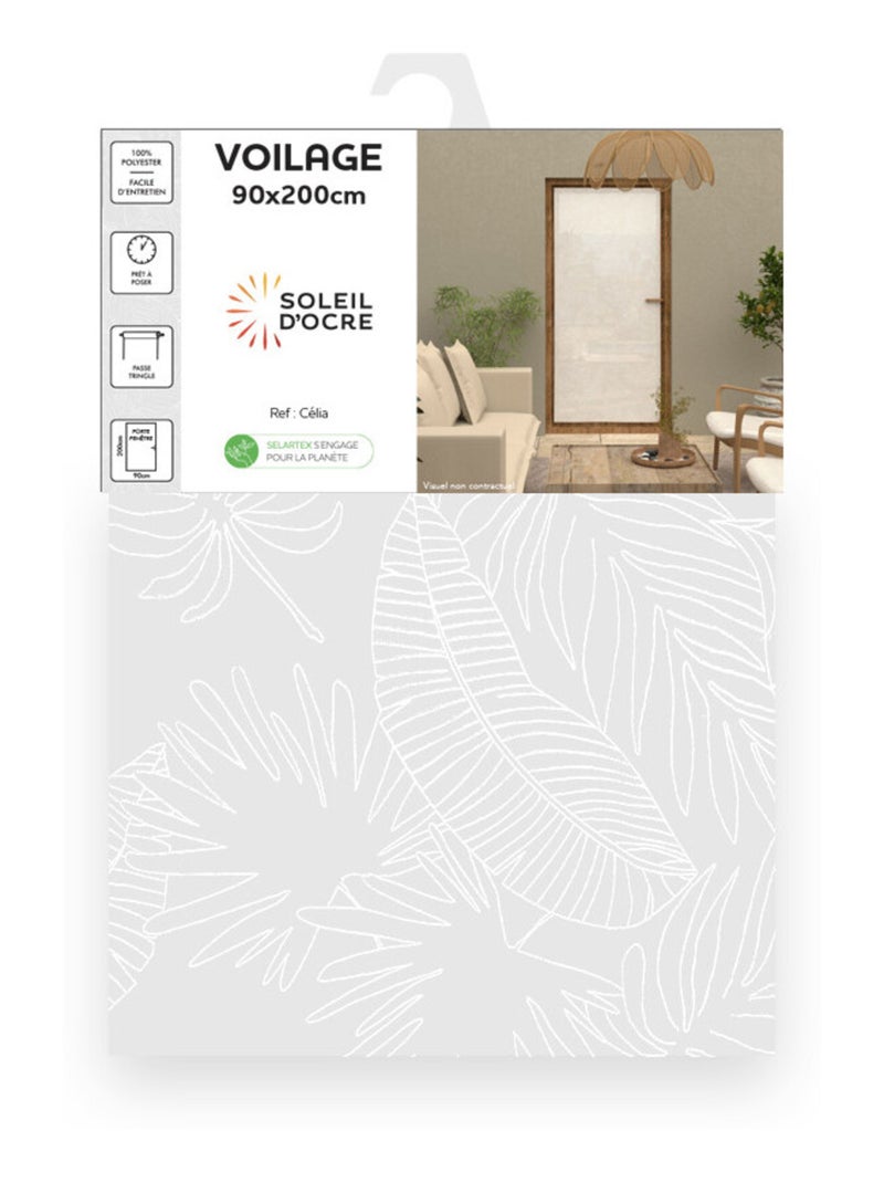 Voilage porte fenêtre CELIA, par Soleil d'Ocre Blanc - Kiabi
