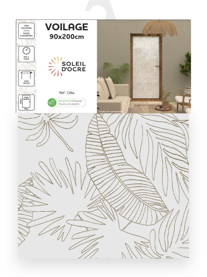 Voilage porte fenêtre CELIA, par Soleil d'Ocre Taupe - Kiabi