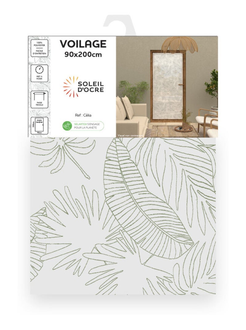 Voilage porte fenêtre CELIA, par Soleil d'Ocre Vert kaki - Kiabi