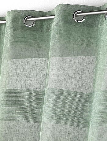 Voilage rayé fils chenille - Effet lin