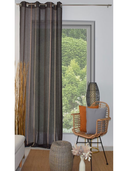 Voilage Rayé Fines Lignes – 150x280 cm – 100% Polyester - Kiabi