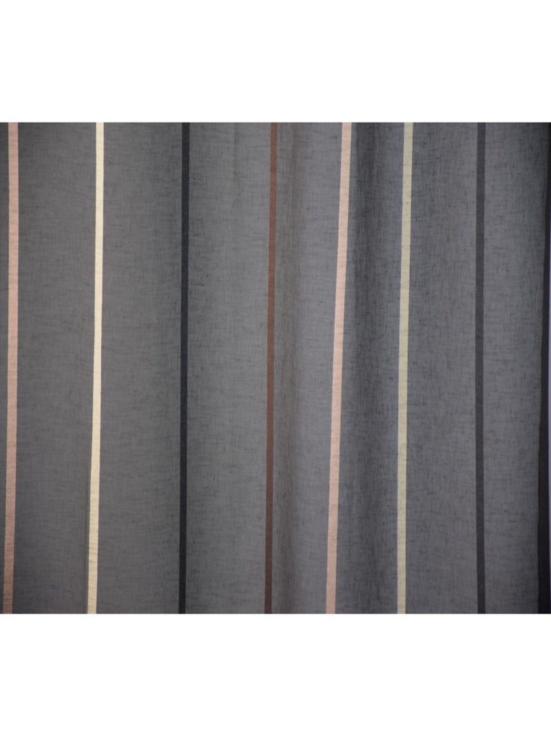 Voilage Rayé Fines Lignes – 150x280 cm – 100% Polyester Marron - Kiabi