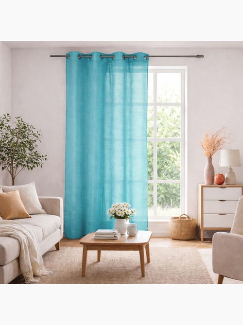 Voilage rayures brodées en pointillées - Kiabi