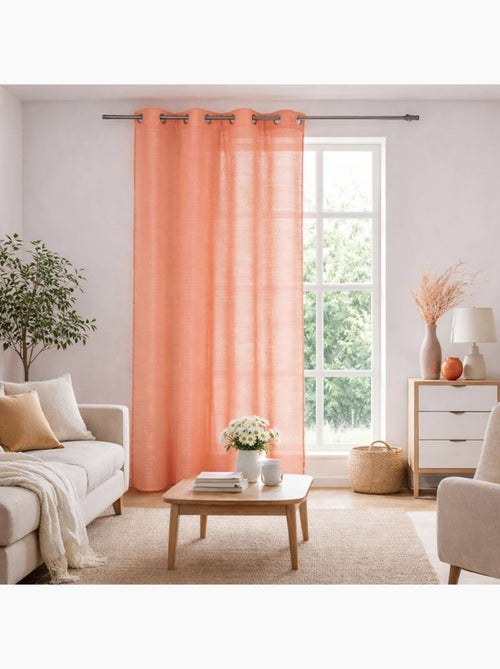 Voilage rayures brodées en pointillées - Kiabi