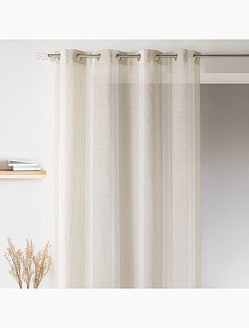 Voilage rayures brodées ton sur ton