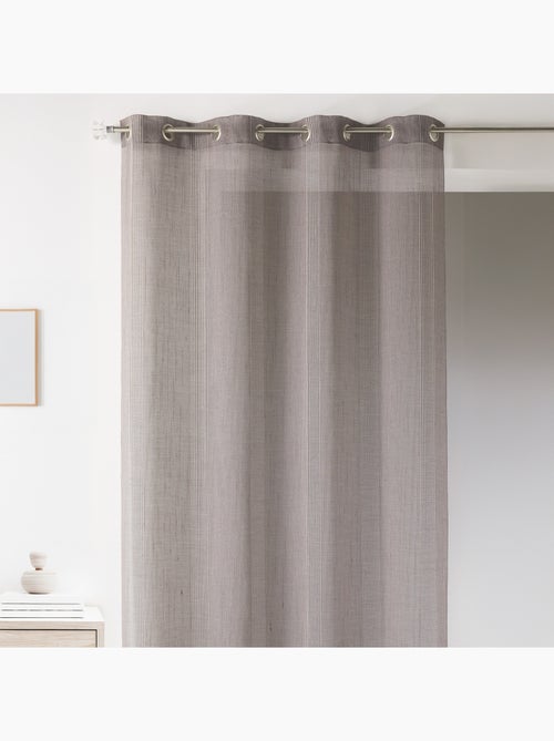 Voilage rayures brodées ton sur ton - Kiabi