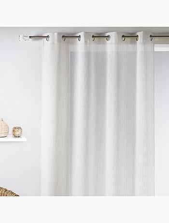 Voilage rayures brodées ton sur ton