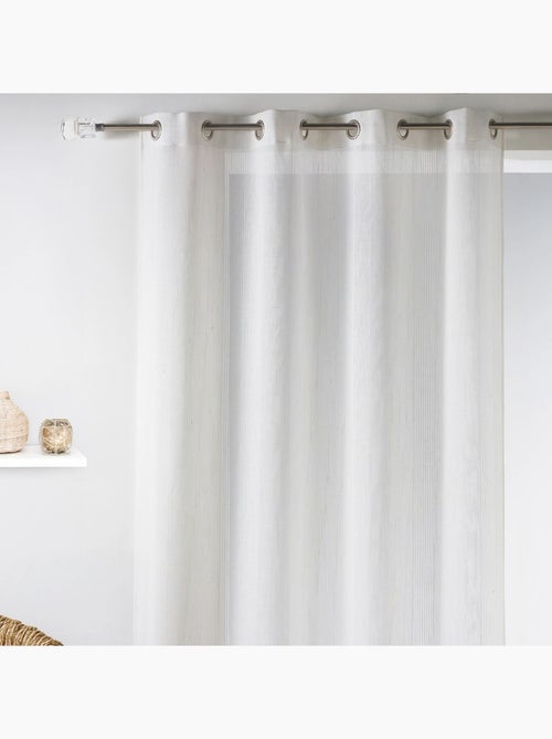 Voilage rayures brodées ton sur ton - Kiabi