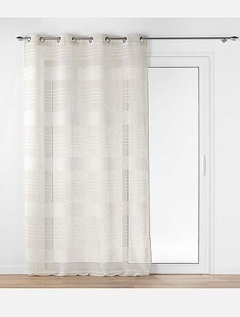 Voilage rayures horizontale s - Effet lin