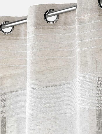 Voilage rayures horizontale s - Effet lin