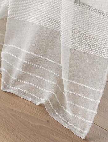 Voilage rayures horizontale s - Effet lin