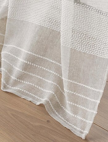 Voilage rayures horizontale s - Effet lin