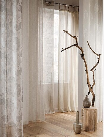 Voilage rayures horizontale s - Effet lin