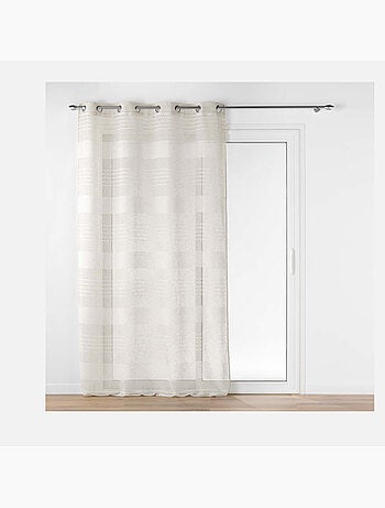 Voilage rayures horizontale s - Effet lin