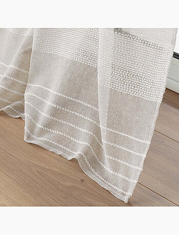 Voilage rayures horizontale s - Effet lin