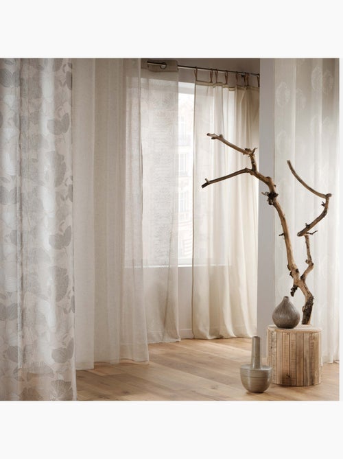 Voilage rayures horizontale s - Effet lin - Kiabi Voilage rayures horizontale s - Effet lin - Kiabi