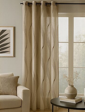 Voilage rayures ondulées métalisées