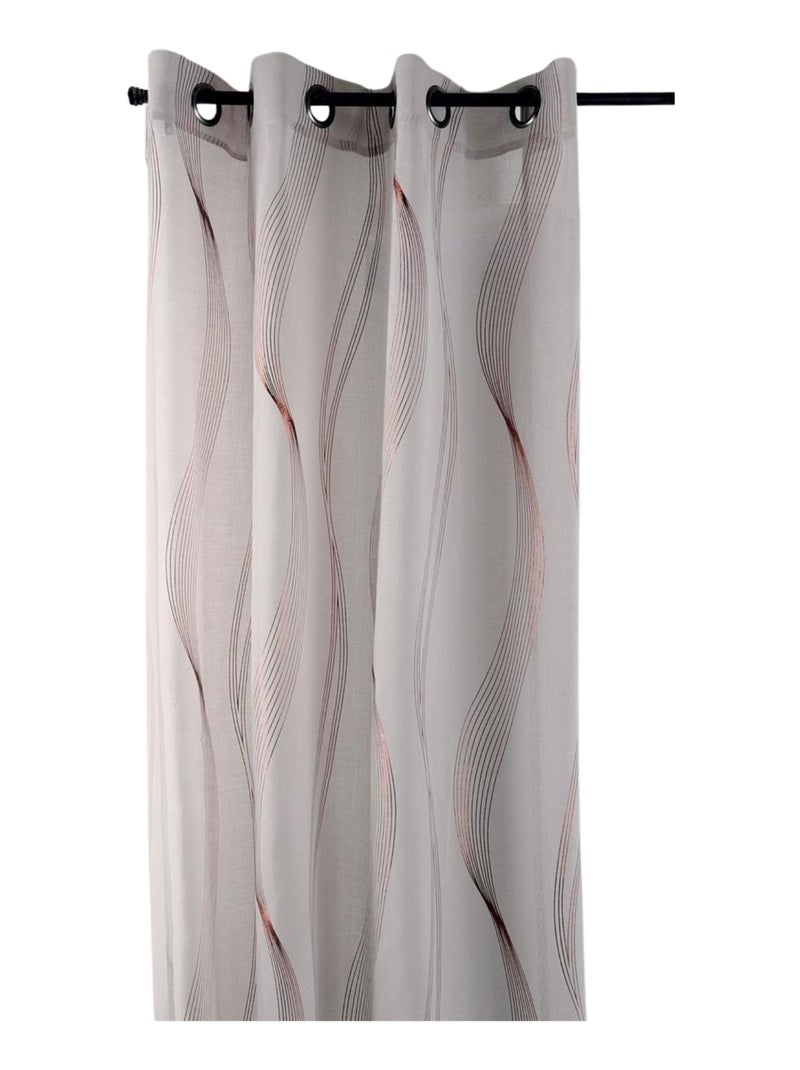 Voilage rayures ondulées métalisées Beige - Kiabi