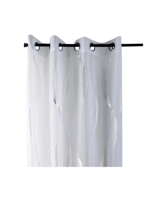 Voilage rayures ondulées métalisées - Kiabi