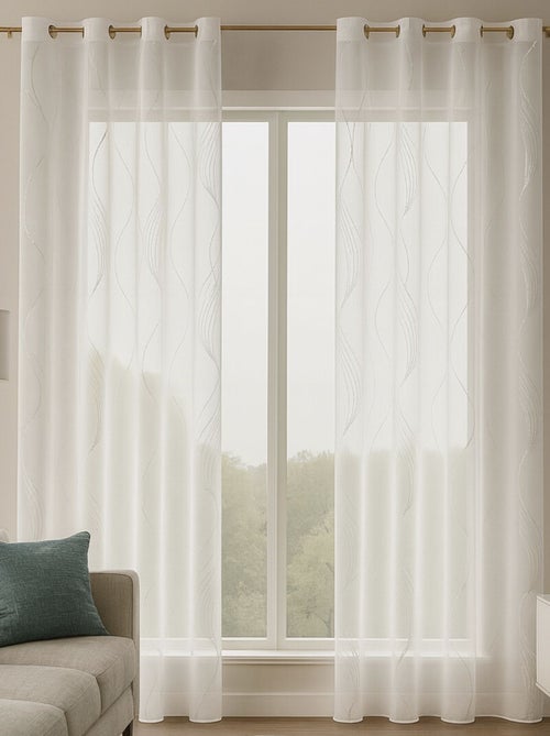 Voilage rayures ondulées métalisées - Kiabi