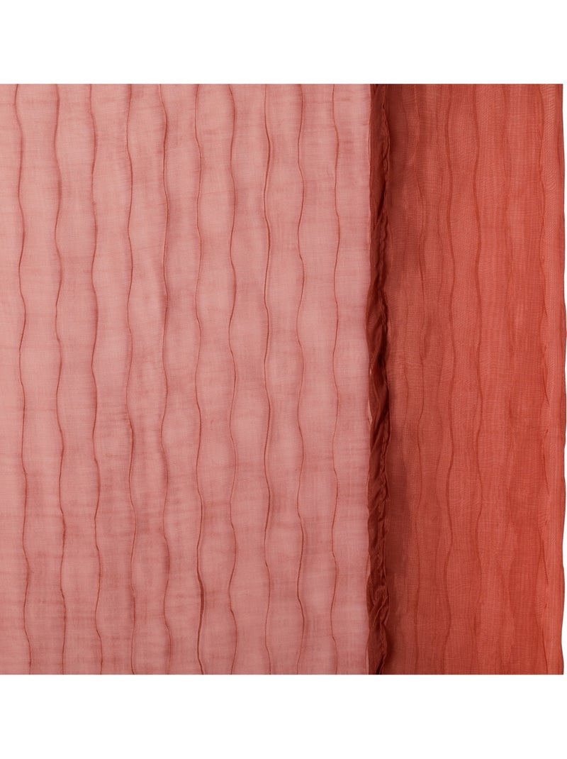 Voilage rayures texturées MILA Terracotta - Kiabi
