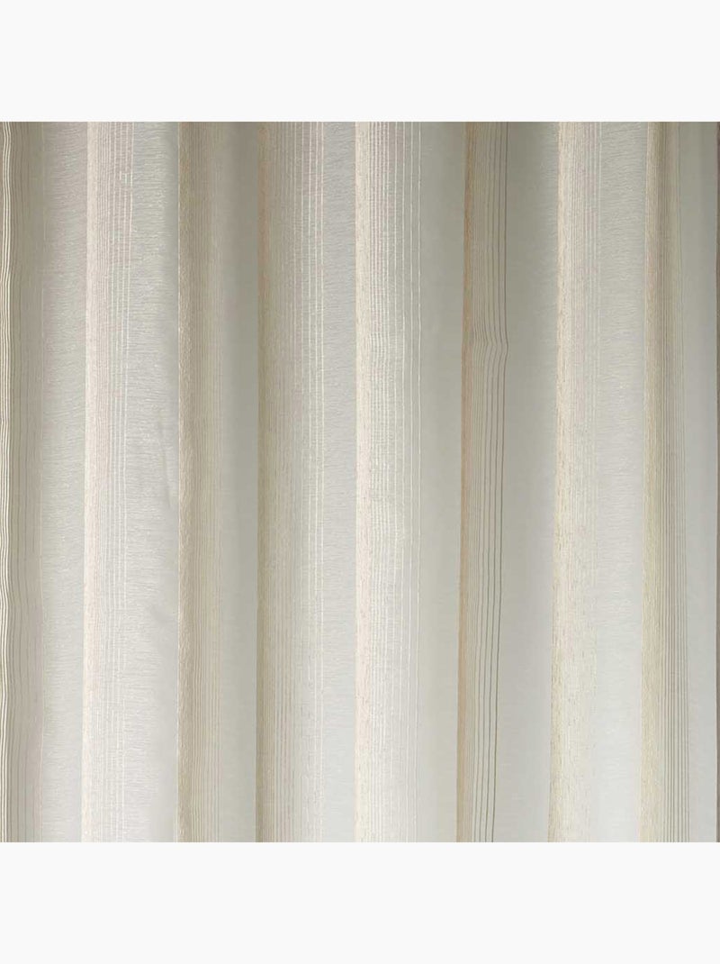 Voilage rayures verticales tons sur tons Beige - Kiabi