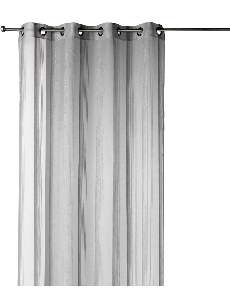 Voilage rayures verticales tons sur tons Gris clair - Kiabi