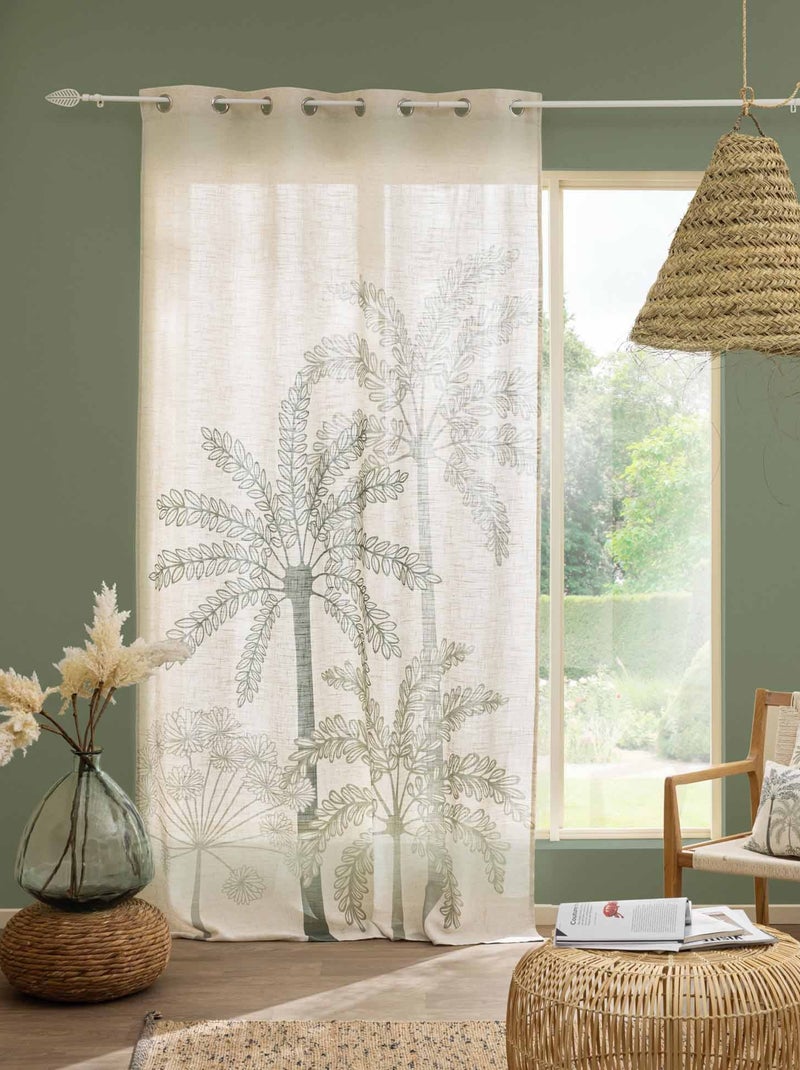 Voilage rideau 140 x 260 cm Palmea Beige - Kiabi