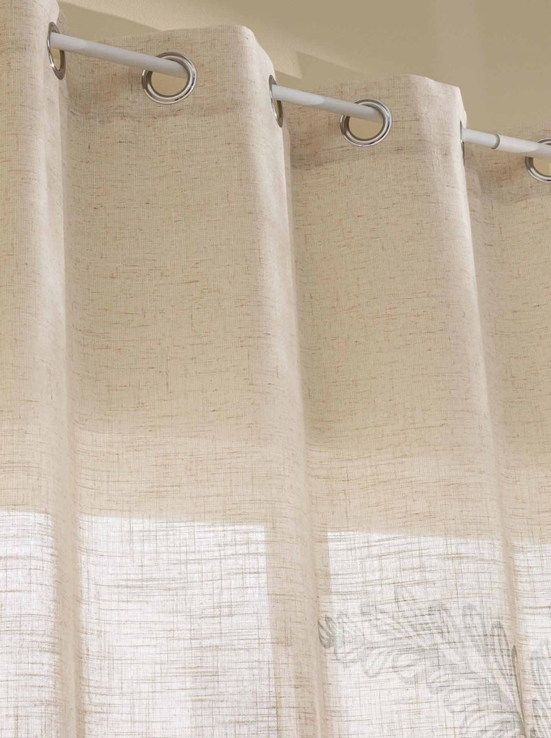 Voilage rideau 140 x 260 cm Palmea Beige - Kiabi
