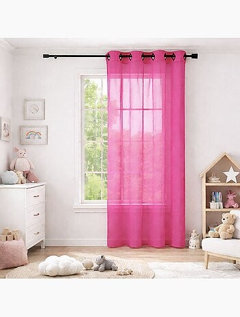 Voilage rose grande largeur