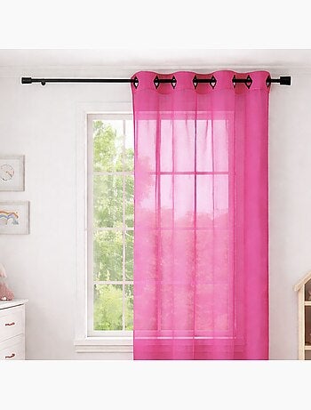 Voilage rose grande largeur