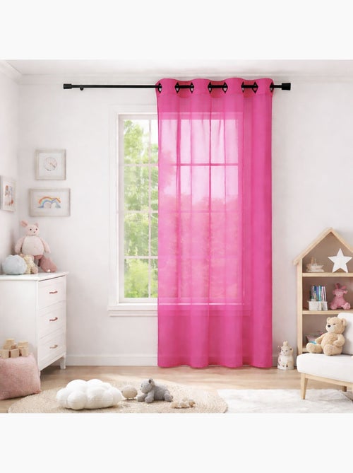 Voilage rose grande largeur - Kiabi