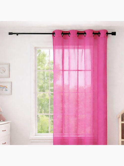 Voilage rose grande largeur - Kiabi