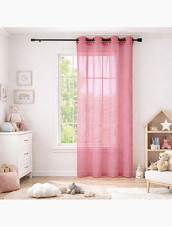 Voilage rose grande largeur