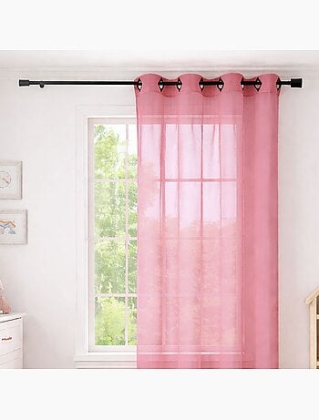 Voilage rose grande largeur