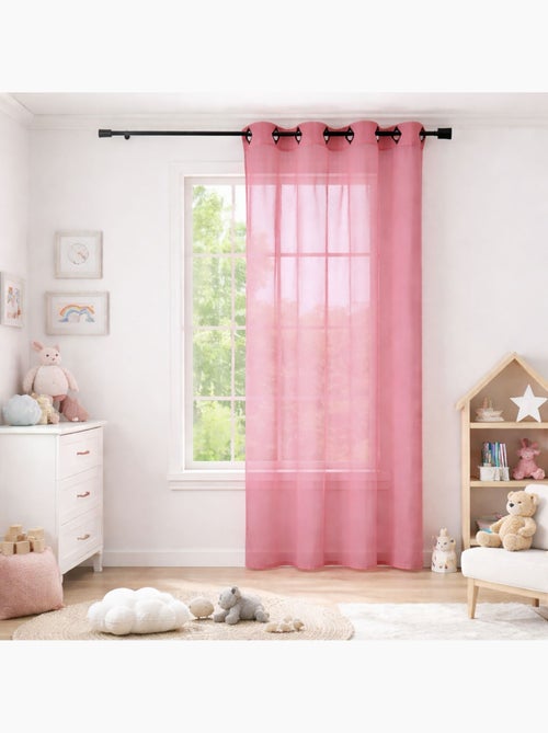 Voilage rose grande largeur - Kiabi